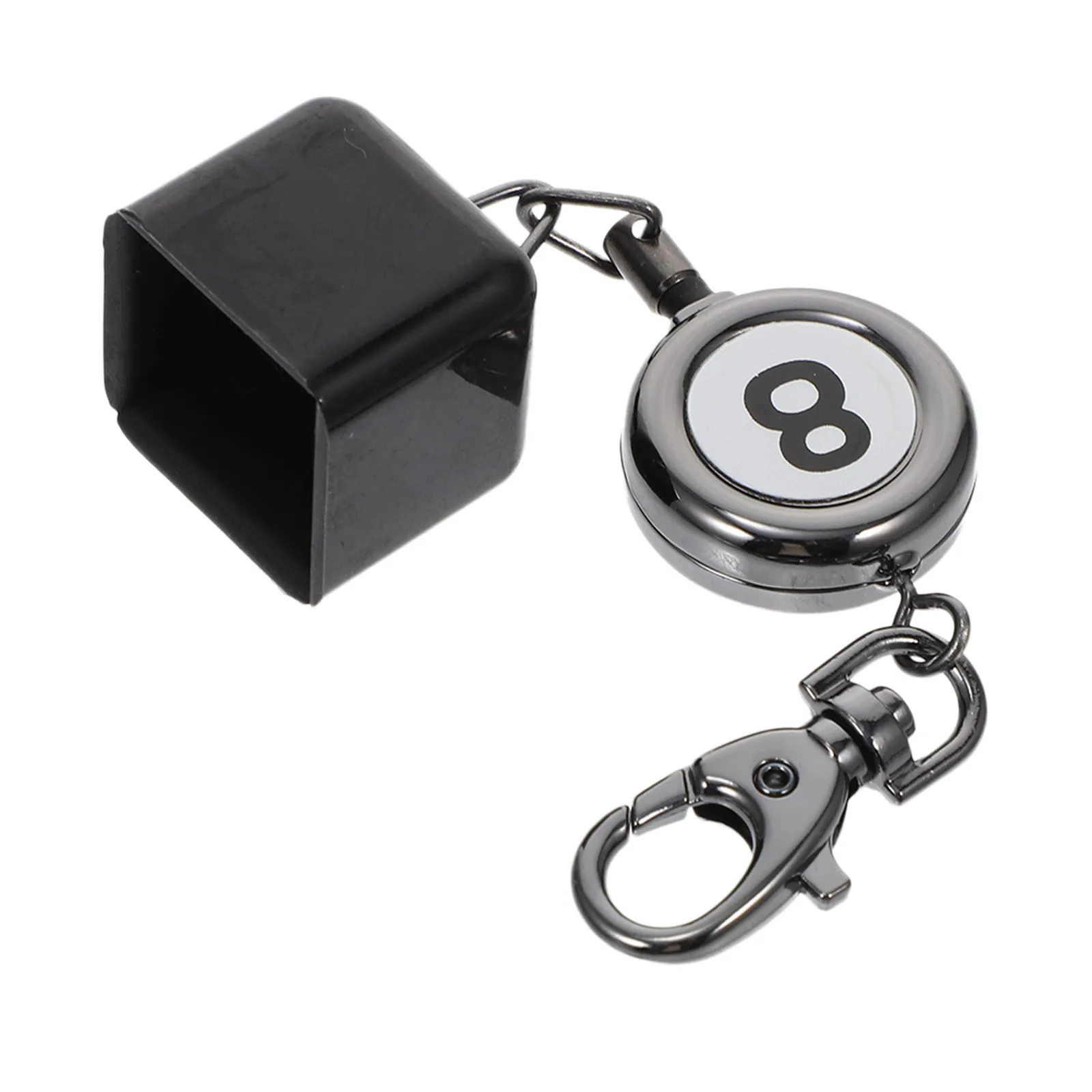 Zwarte zwembadhouder sleutelhanger intrekbare biljartkeu krijtbeschermer draagbare snooker accessoire krijttip voor tafel
