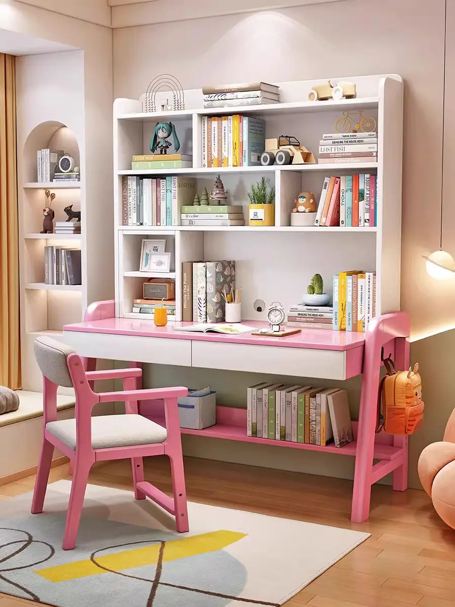 *Kids & Teens Solid Wood Computer Desk Children's Study Desk with Matching Chair Small Home Office Desk Assembled Durable