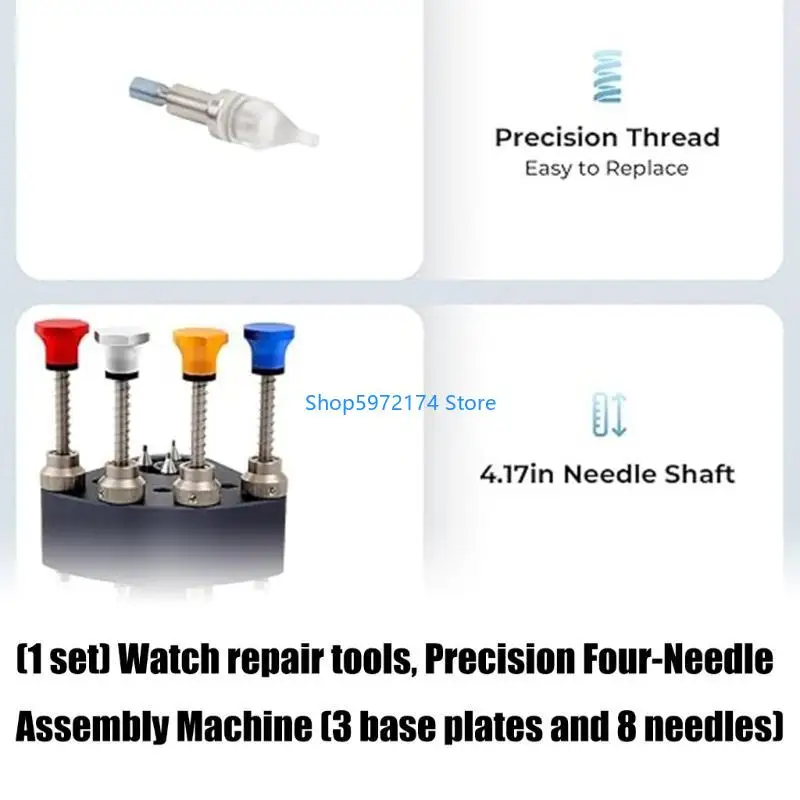 Y3NB 4Pin Watch Hand Presser Tool with 8 Needle Watch Hand Setting Tool Watch Needle