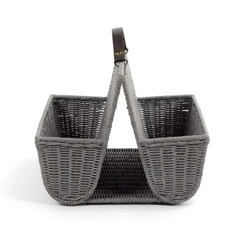 Eco-friendly living room display rack x-shaped folding wood + bookshelf rattan magazine rack