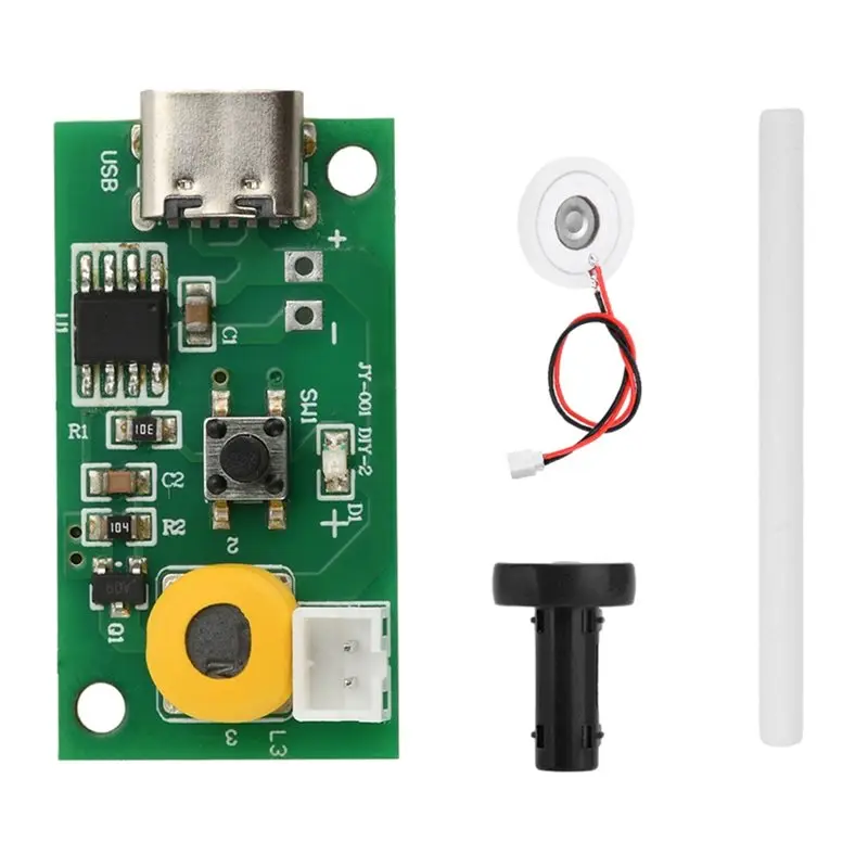 

PHILE-Ultrasonic Atomization Control Board Adjustable Fog Volume Humidifier Module Single Spray DC 5V Type-C Interface