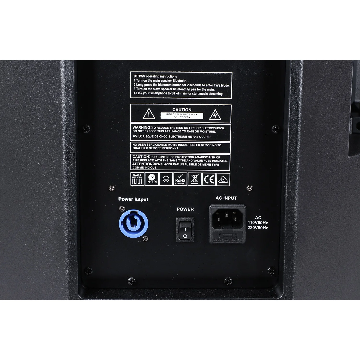 PV15 Professional 2-Way 15 Inch Active Speaker Box 1000W Big Power Amplifier Subwoofer Tweeter Full Range Outdoor Use