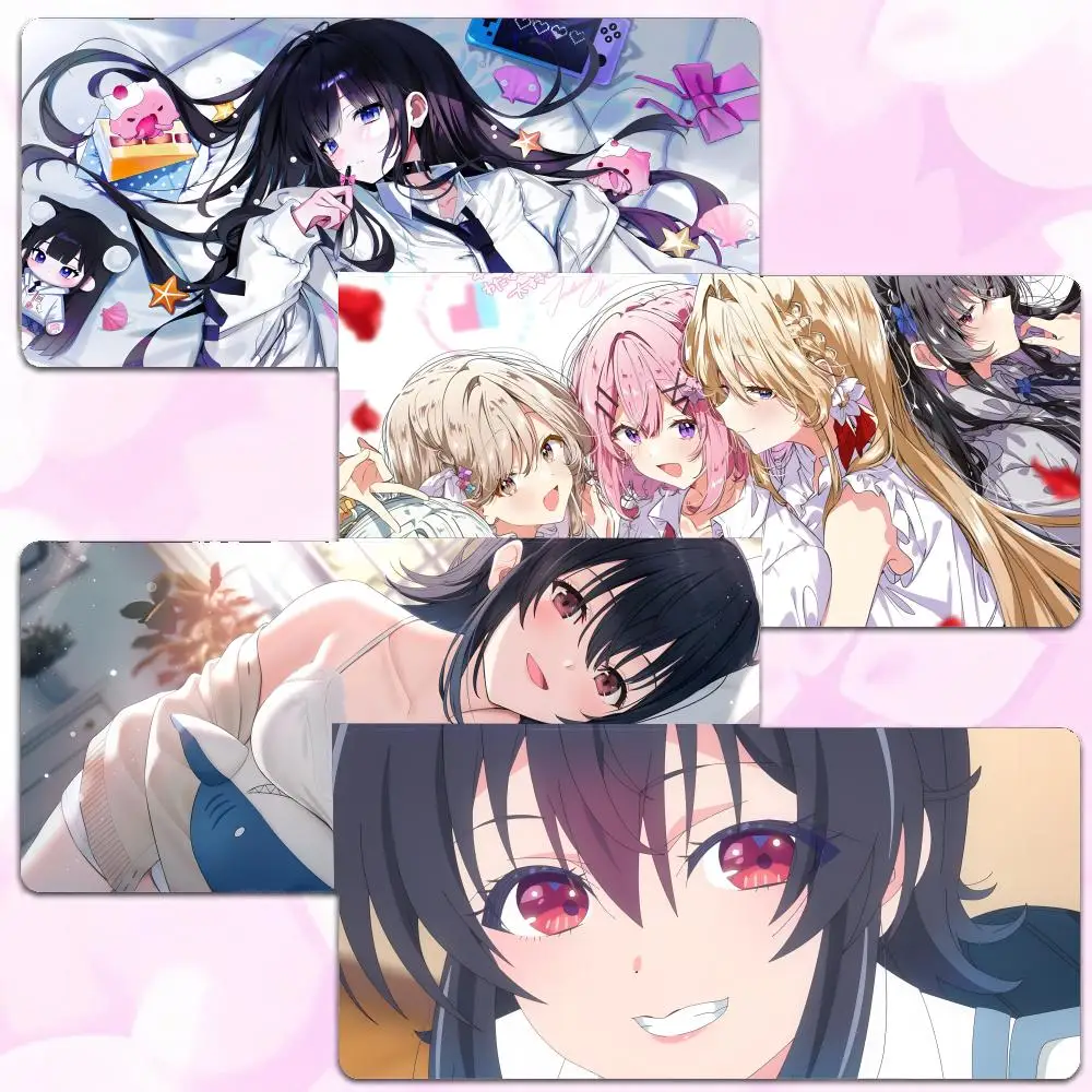 C-Class De 2 Banme Ni Kawaii Umi Asanagi Yu Amami Mouse Pad Thick Lock Edge Gaming Desk Mat Large Size PC Mouse Pad Home decor