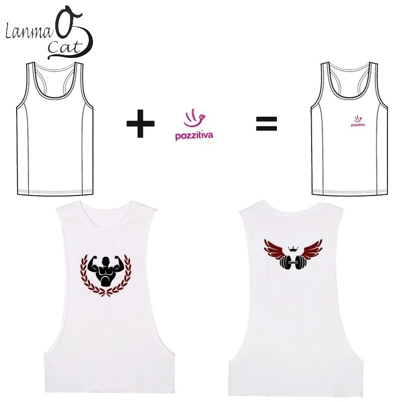 Bodybuilding Clothes For Men Loose Fitness Tank Top Customized Printed Open Side Sports Vest Gym Top