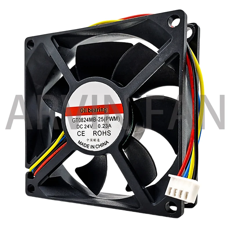 Ventilateur de refroidissement serveur 4 fils GT0824MB-25PWM DC 24V 0.23A 80x80x25mm