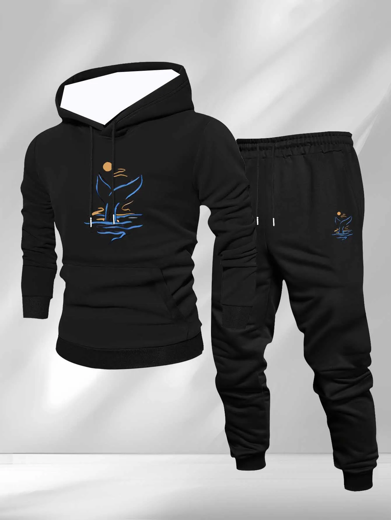 

2025-26, осенне-зимний бестселлер Y2K, мужской спортивный комплект с 3D принтом, модный удобный комплект из 2 предметов для повседневного отдыха и отдыха