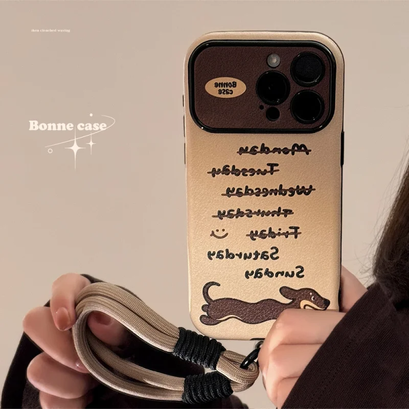 

1Suitable for Dachshund Dogs iPhone 14 Apple 15 Phone case 16 Pro Max Leather 17 Trendy and Unique 13