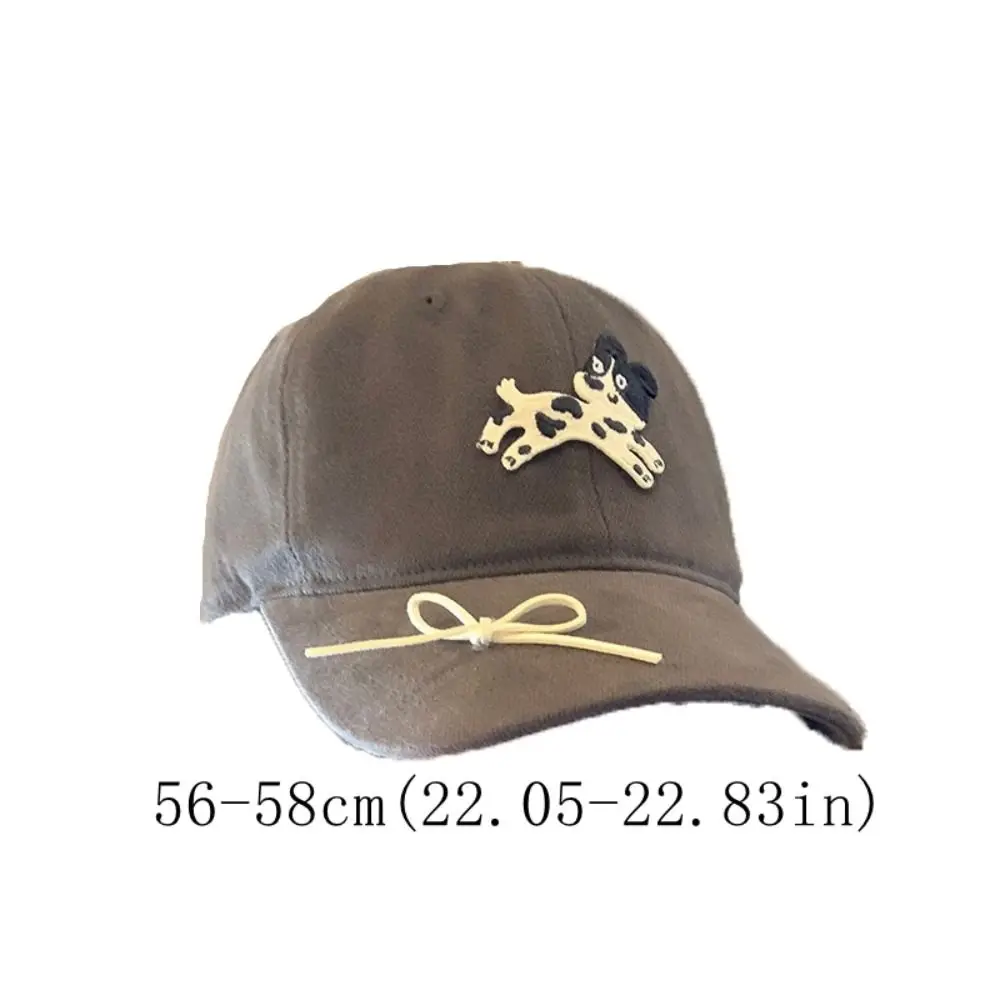 Sweet Spotted Puppy Embroidery Baseball Cap Cotton Sunscreen Sun Hat Visors Korean Style Peaked Cap Sports