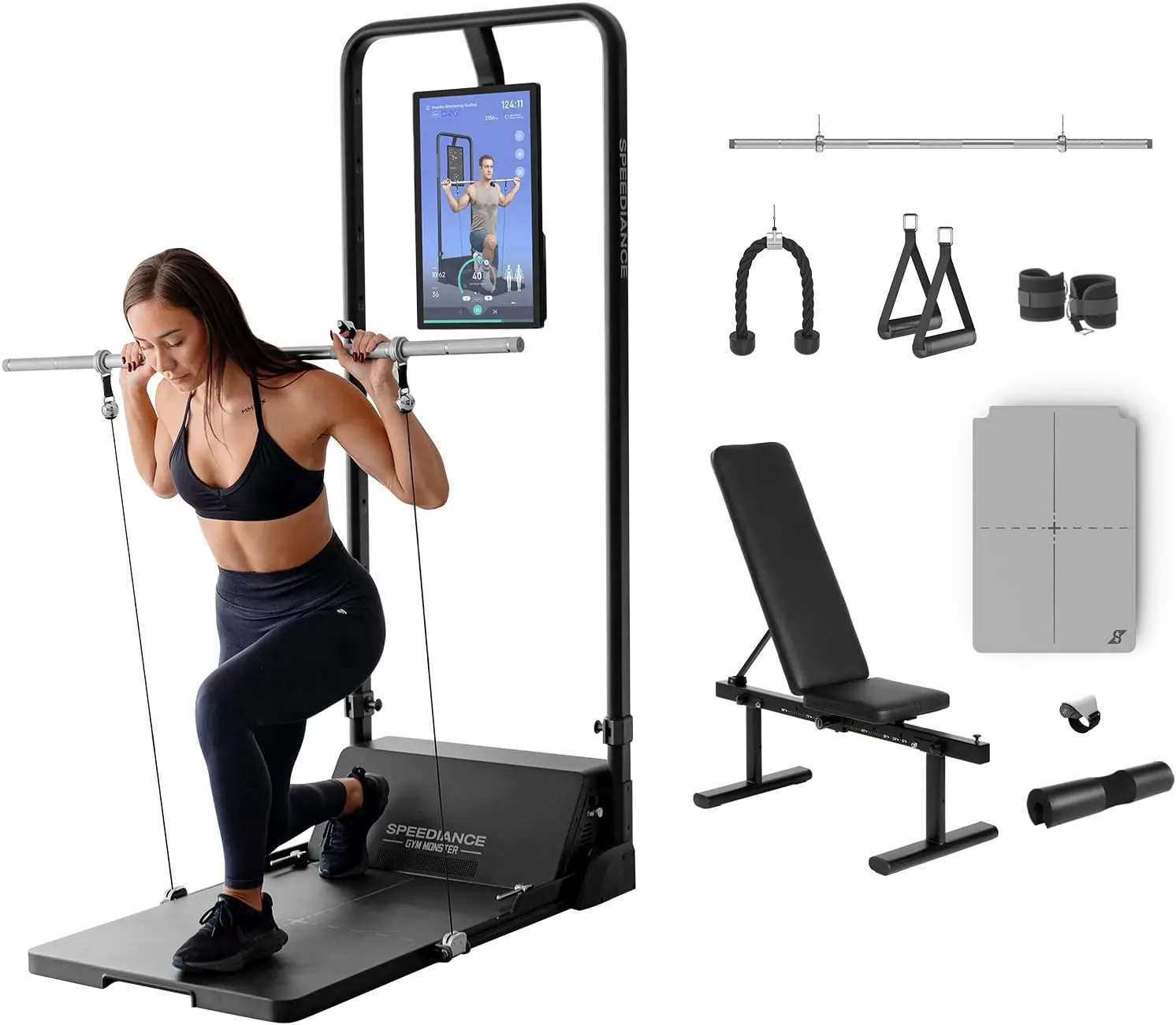 Monster  Smith Machine Home Gym Power Cage, All-in-one Cable Machine for Home Workout,