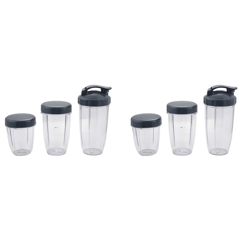 

AFOURT-6Pcs Cups 32 Oz Colossal +24 Oz Tall +18Oz Small Cup+6 Lids For Nutribullet Fruit Juicer Parts Kitchen Appliance Bottle