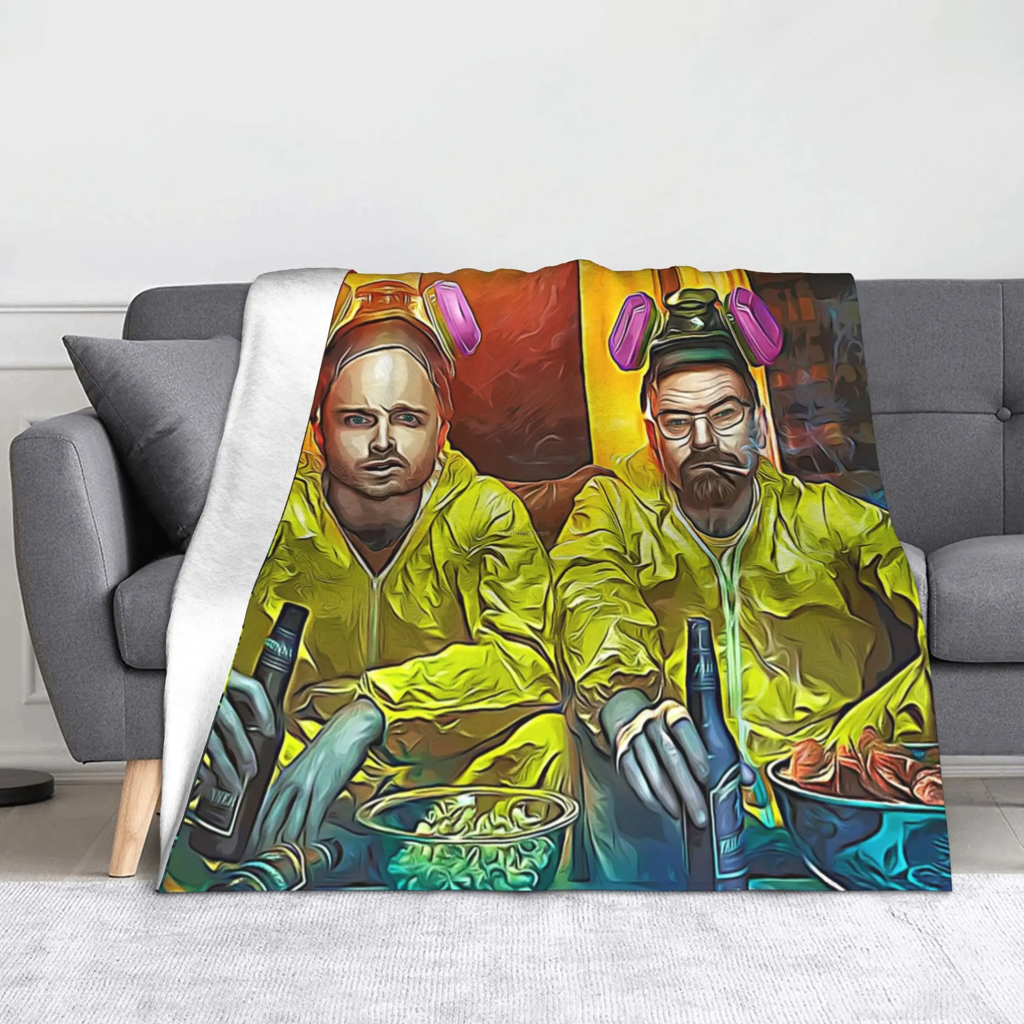Breaking Bad Drugs Crime Blankets Walter Jesse Flannel Funny Warm Throw Blankets for Home Restaurant Decoration