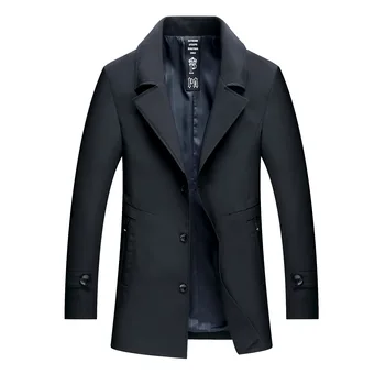 Spring Autumn New Brand Business Casual Fashion Slim Fit Trench Coats Overcoat Long Jacket ​​Outercoat