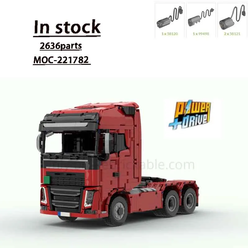 

MOC-221782 Транспортный грузовик FH16-750 Грузовик 6X4 Модель строительного блока 2636 Запчасти MOC Creative Boy Kids День рождения Строительные блоки Игрушки