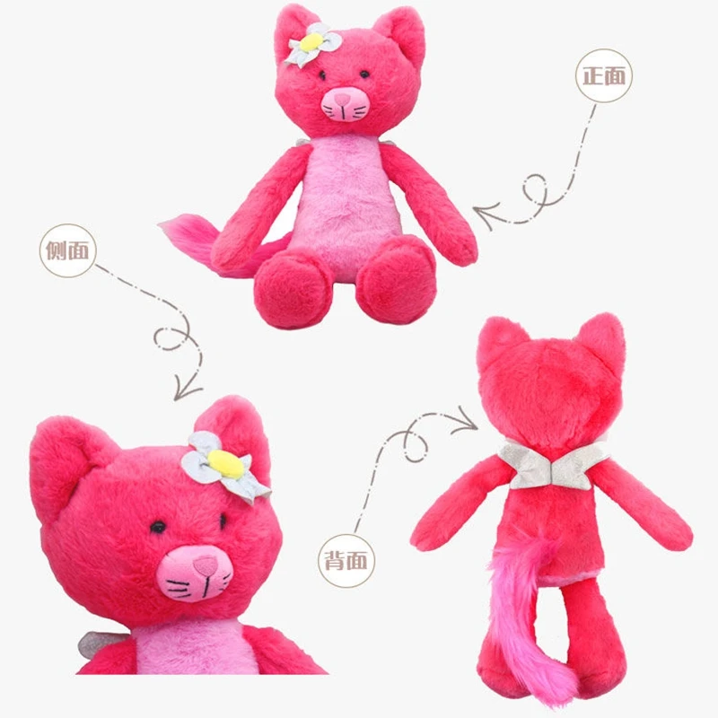 38CM Cute Pink Flying Cat Plush Toy Kawaii Girls Sleep With Surrounding Animal Dolls To Give Children Birthday Christmas Gift