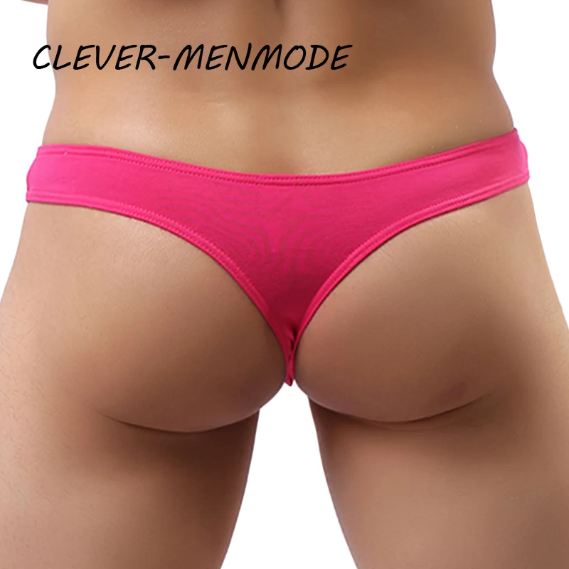 1 peça Roupa Interior Masculina Protuberância T-back Tangas Sólidas Masculinas G Cordas Pounch Respirável Sexy Cueca Fio Dental de Cintura Baixa