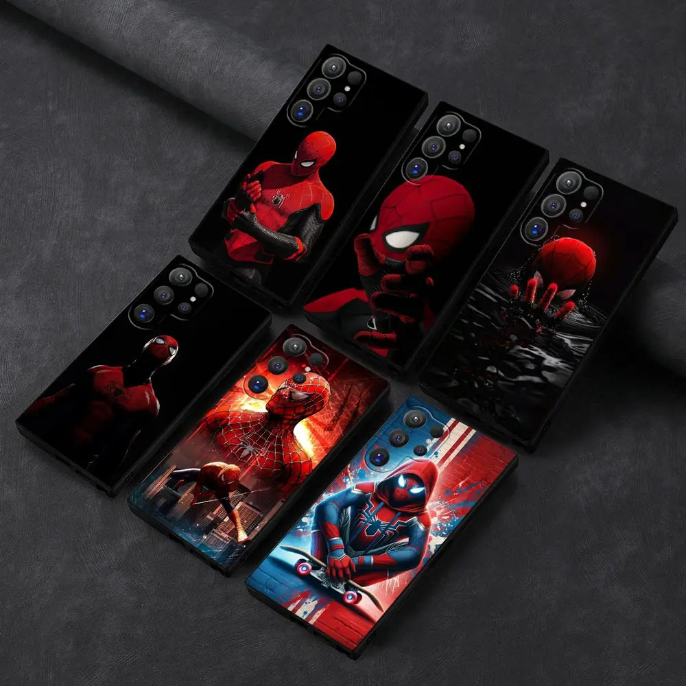 Hot Marvel SpiderMan Cool Cassa Del Telefono Per Samsung Galaxy S24Ultra S23 S21 S20 Fe S10 S25 S22 Plus S24 Ultra 5G Nero Della Copertura Morbida