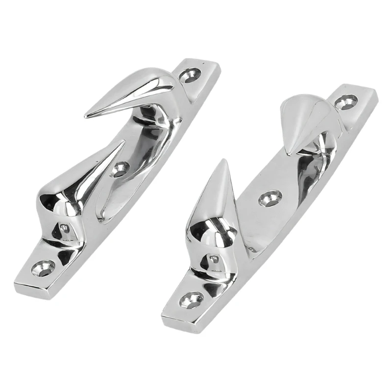 Boat Deck Rope Guide Chock Pair with Mirrored Left Right Layout in 316 Stainless Steel for Marine Hardware Set