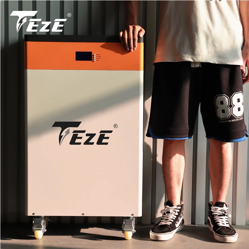 Teze 51V 10kWh 15kWh Powerwall LifePo4 48V 300Ah Support 10KW Built-in 200A BMS With Active Balancer for Solar Storage System