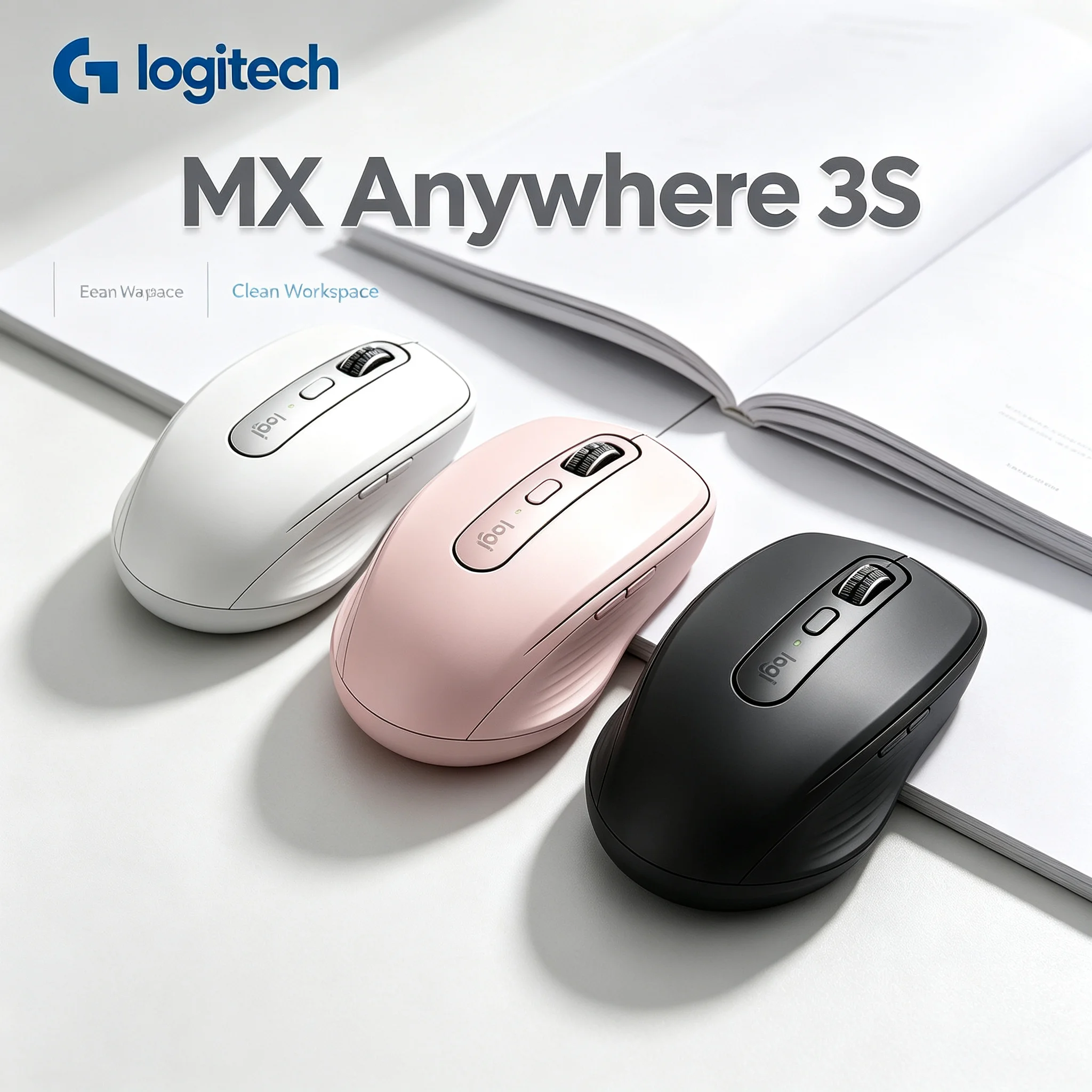 Logitech MX Anywhere 3S Small Portable Wireless Mice, Multi Device Connection for Outdoor Business Work