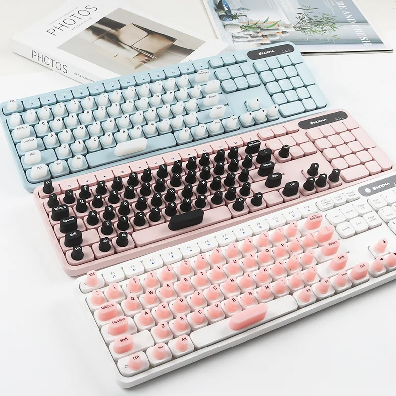 70PCS Raised Keyboard Stickers for Long Nails Universal Nail Art Keyboard Bubbles Soft Silicone Keycaps for Girls Office Gaming