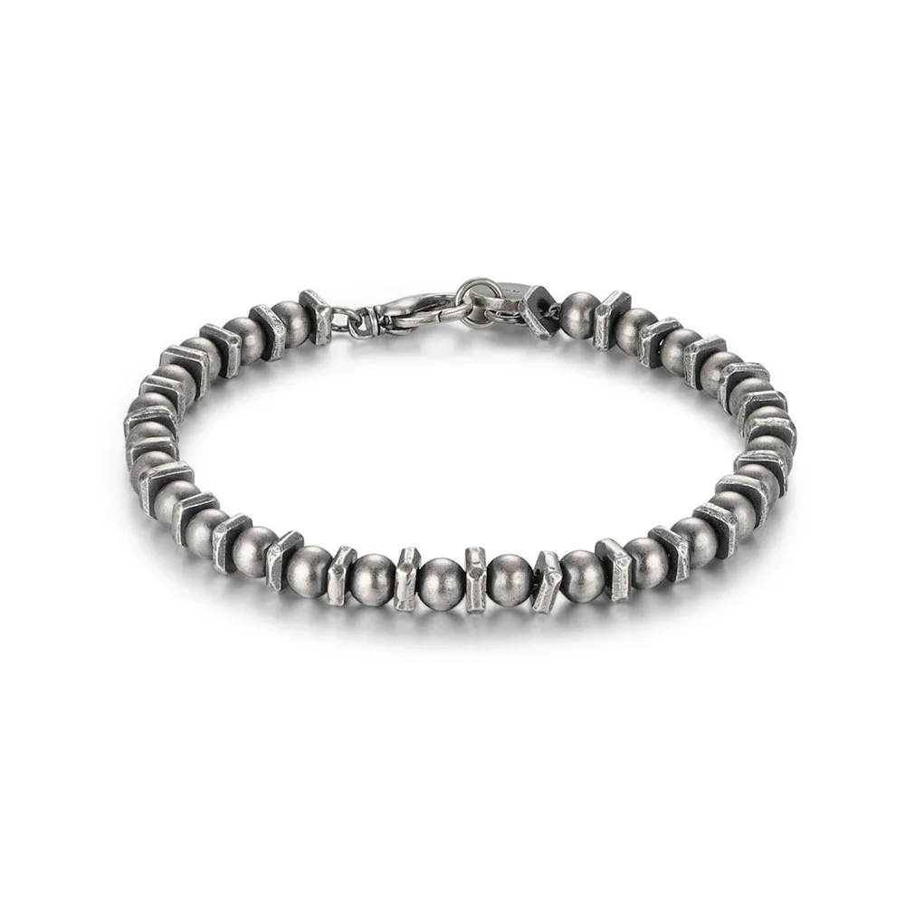 

Retro 925 Sterling Silver Beaded Bracelet for Men and Women for Daily Wear and Anniversaries