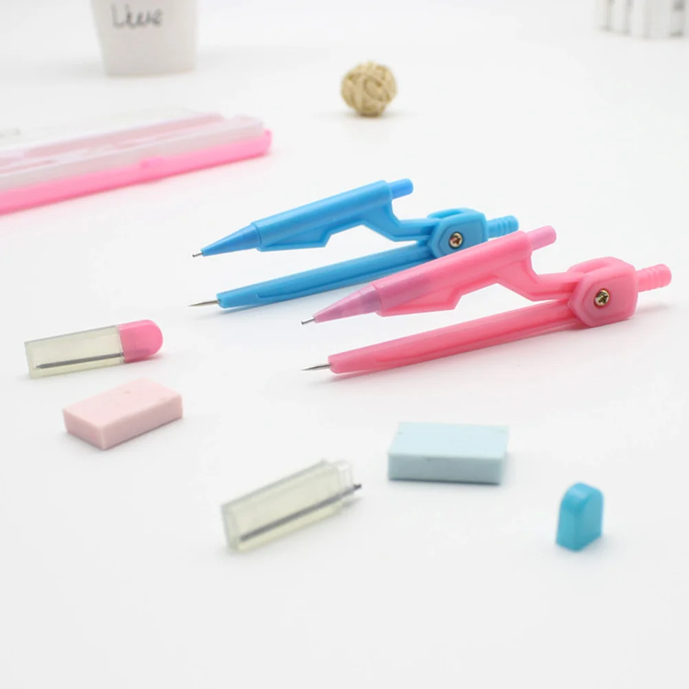 3Pcs ABS Mechanical Pencil Holder Screw Mount Drafting Geometry Tools Student School Carry Case Included