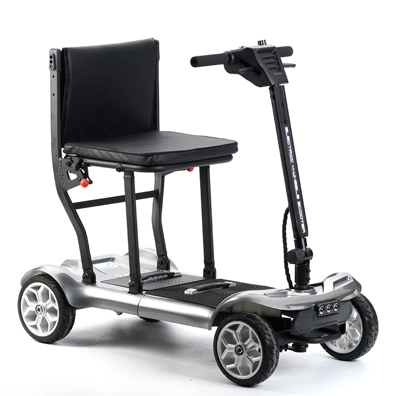 

Travel Fast Compact Foldable Lightweight Handicapped Aluminium Alloy Small Mobility Scooters Electric 4 Wheel for Seniors