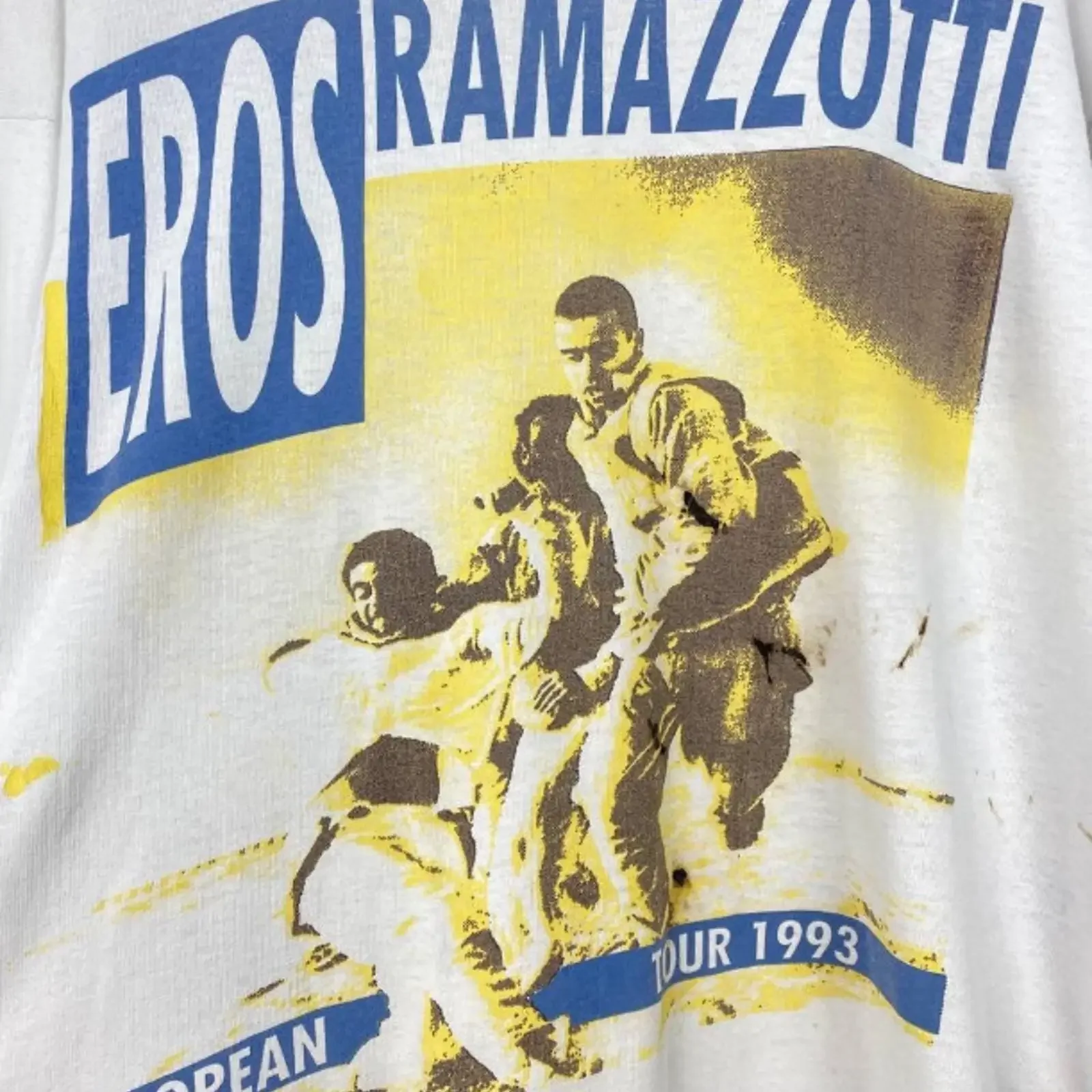 Camiseta europea vintage de Eros Ramazzotti, todas las tallas S a 5XL, DI1118, camiseta vintage lavada, versátil y cómoda para uso diario