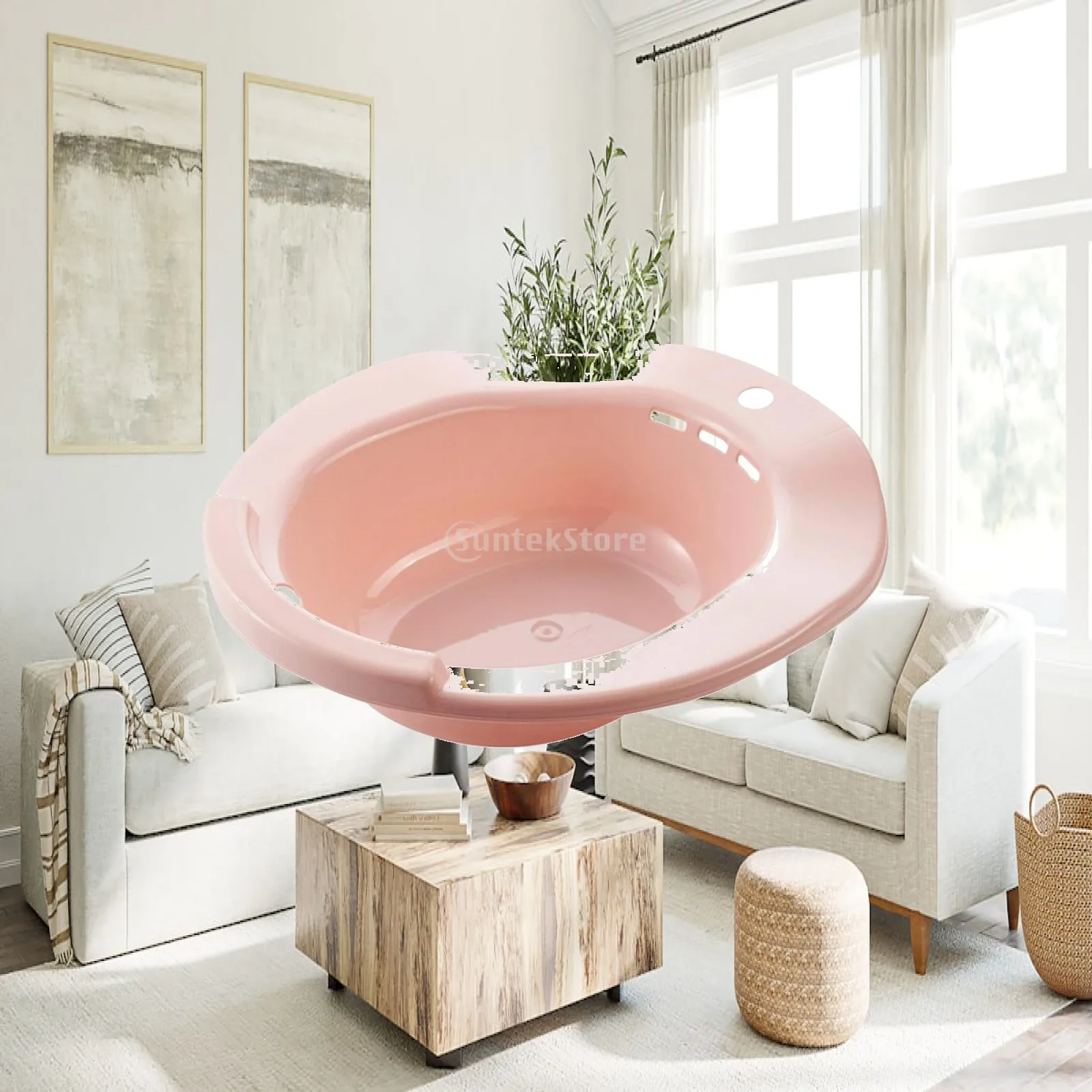 Sitz Bath for Toilet Portable Plastic Perineal Basin Bidet for Hemorrhoid Care and Gynecological Cleaning