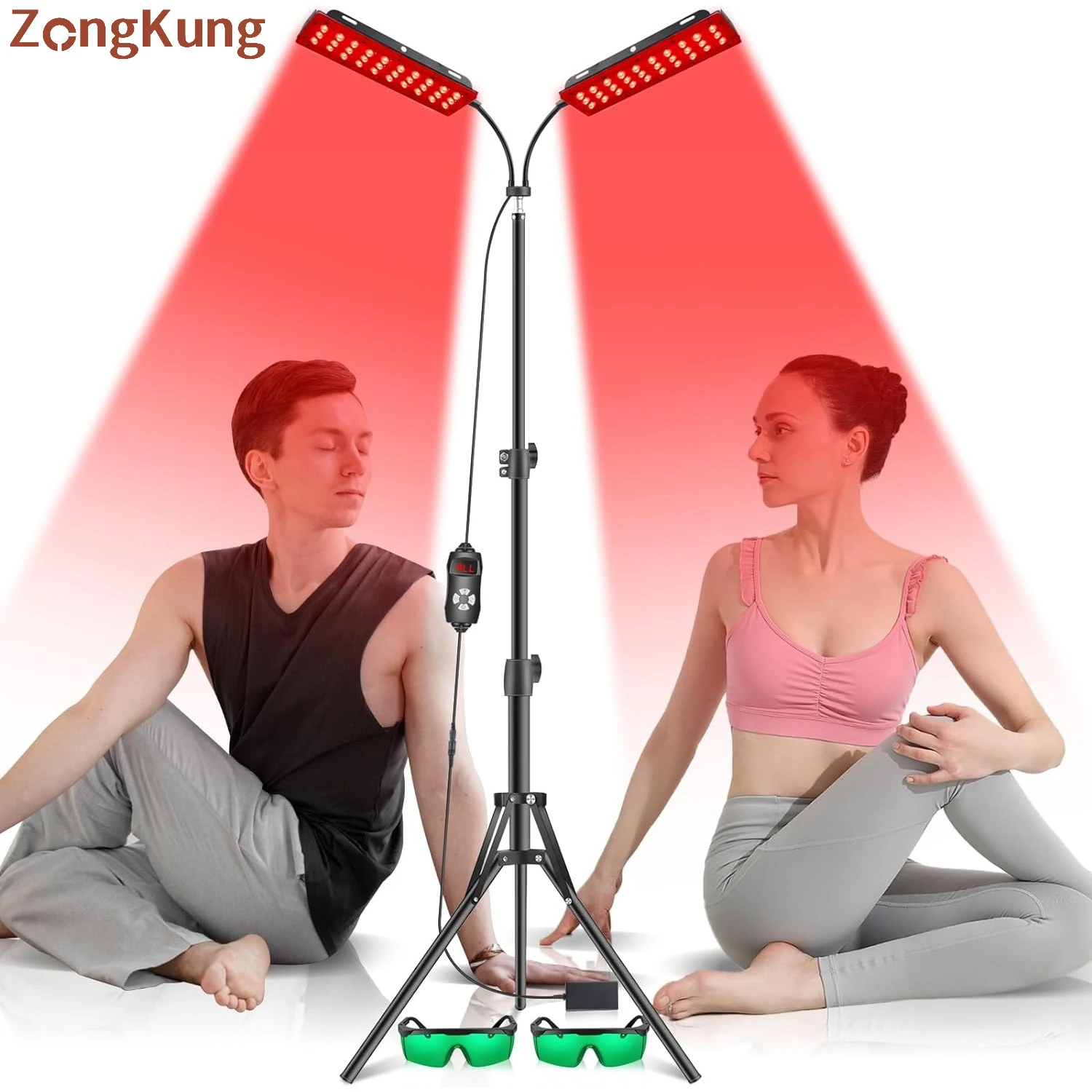 Single and Double Head Red Light Therapy Lamps with Stand 660nm&850nm Near Infrared Light Therapy Device for Body Overall Health