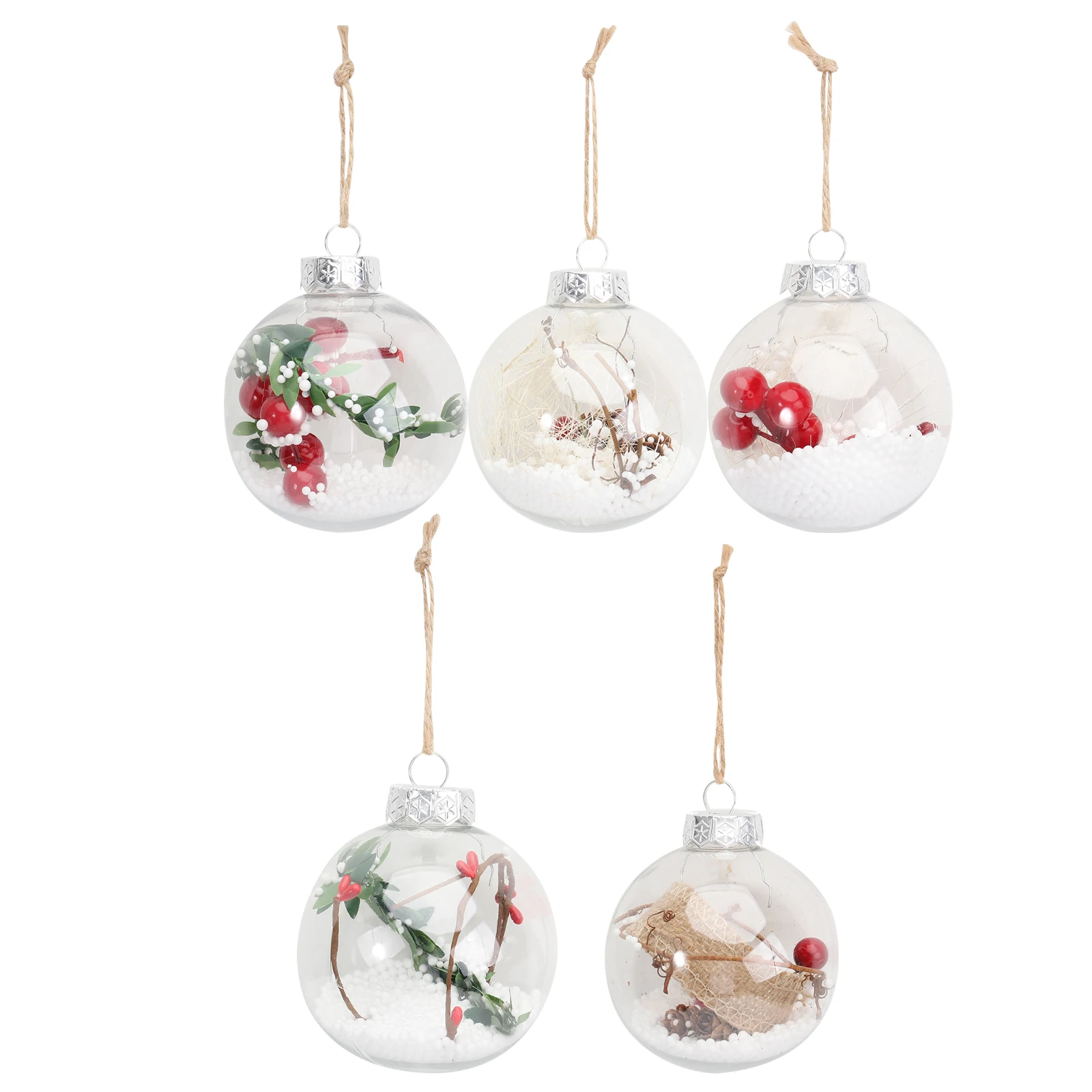 

Christmas Balls Ornament Set for Tree Decoration Plastic Christmas Decoration Clear Xmas Supplies Bulk Pendant Holiday DIY