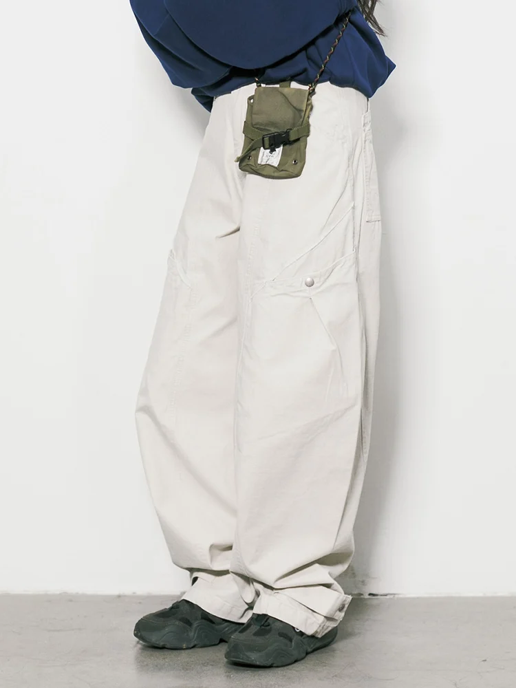 

Trendy American Retro Straight Leg Workwear Trousers Loose Wide Leg Casual Pants for Men with Big ket ape Youthful Vital...