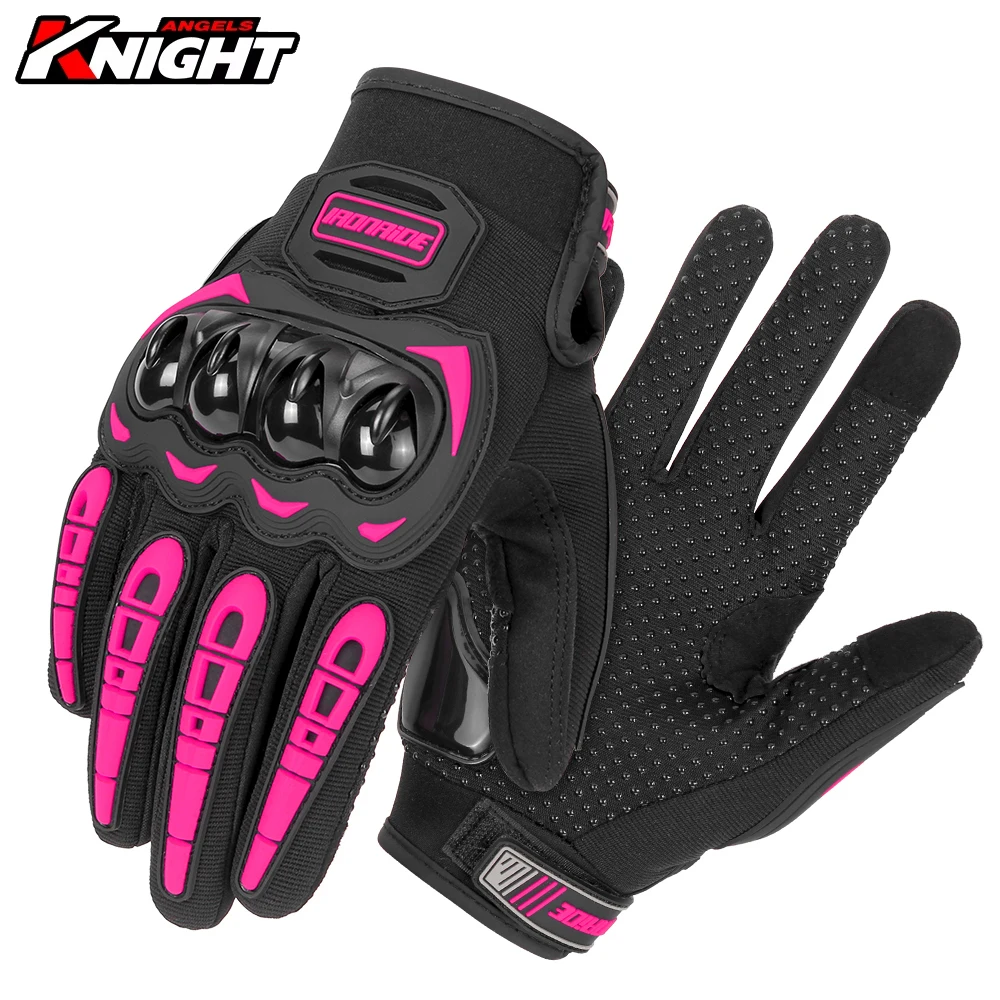 

Summer Women Pink Motorcycle Gloves Lady Purple Full Finger Motocross Gloves Men Touch Screen Moto Cycling Gloves Non-slip