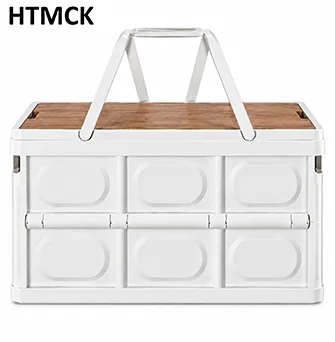 HTMCK Outdoor Camping Storage Box With Handle, 15L Foldable Storage Box, Portable Camping And Picnic Storage Box, Car Luggage