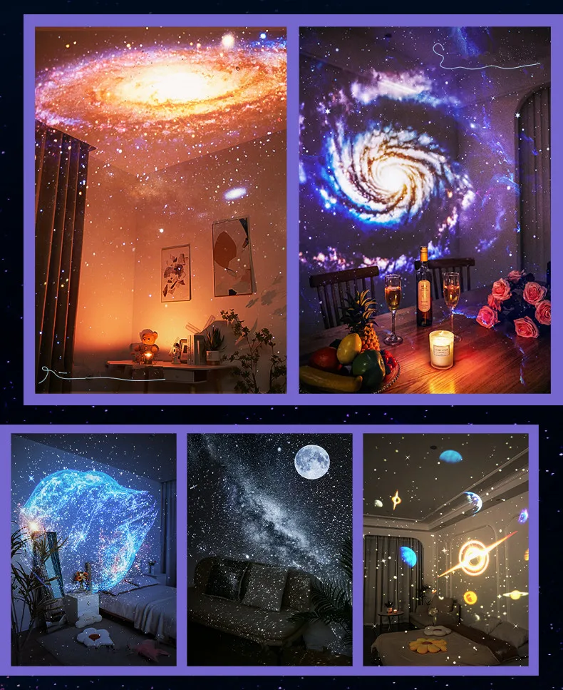 12 in 1 Galaxy Projector Night Light Starry Sky Projector 360° Rotate Planetarium Lamp Bluetooth Speaker Kid Gifts Bedroom Decor