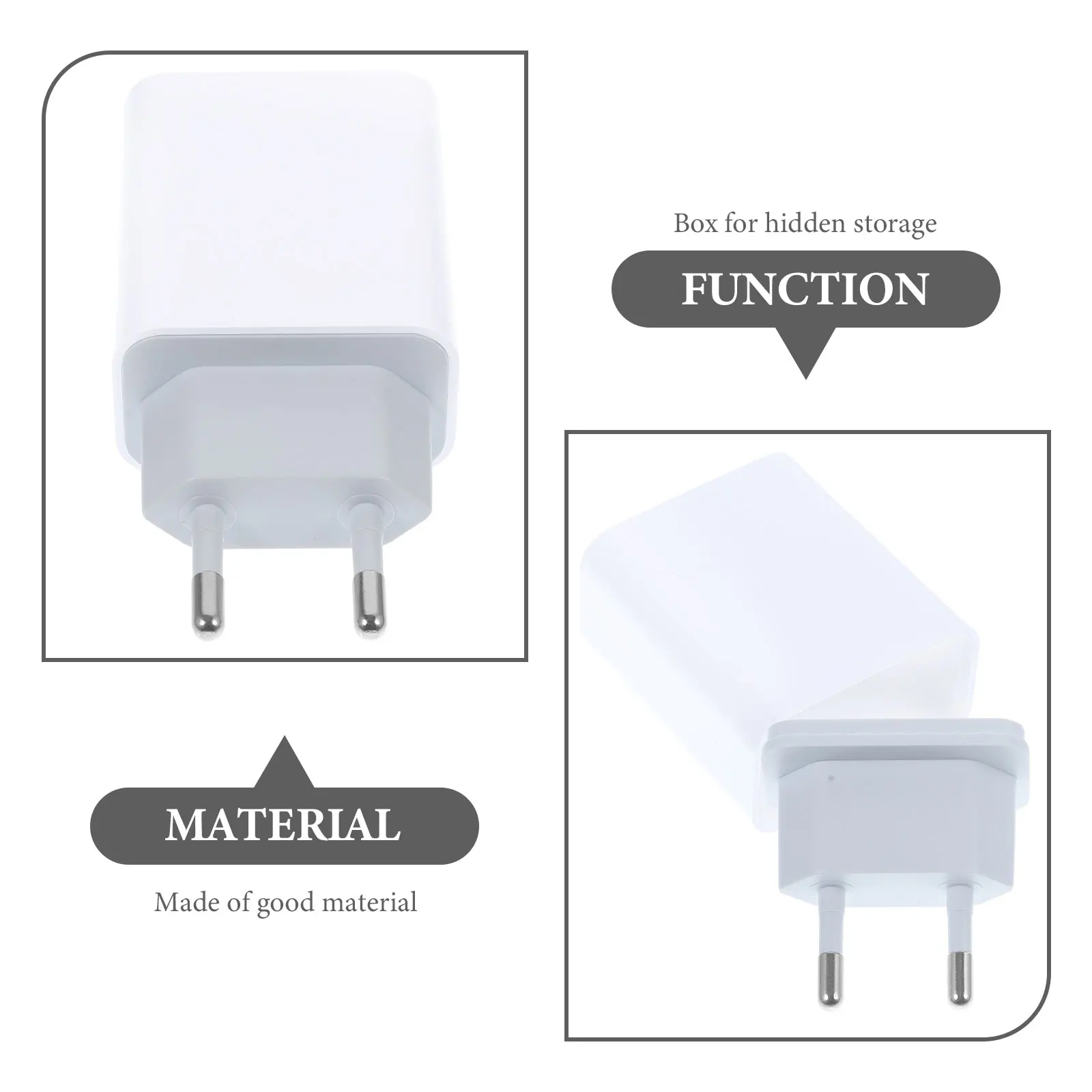 Hucha privada con enchufe falso simulado, contenedor con compartimento oculto secreto, caja de almacenamiento segura para joyería portátil multiusos