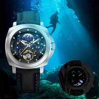 Reloj de buceo PAGANI DESIGN 10Bar para hombre, esfera cuadrada mecánica, diseño Original, reloj luminoso de lujo con zafiro automático superior para hombre