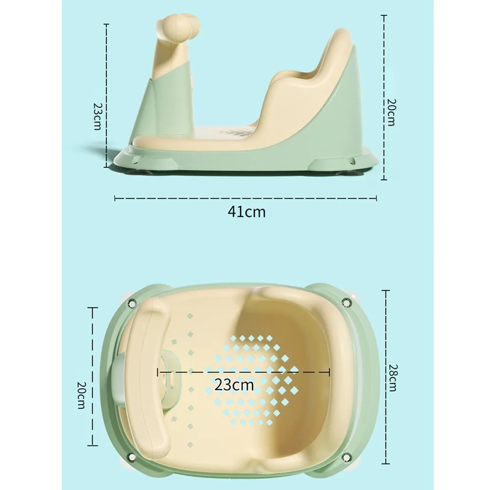 PP + TPE เก้าอี้อาบน้ําเด็กหลายสี Hollowed Out ที่นั่งอ่างอาบน้ําที่นั่งดูดถ้วยออกแบบ Antiskid เก้าอี้อาบน้ําเด็ก