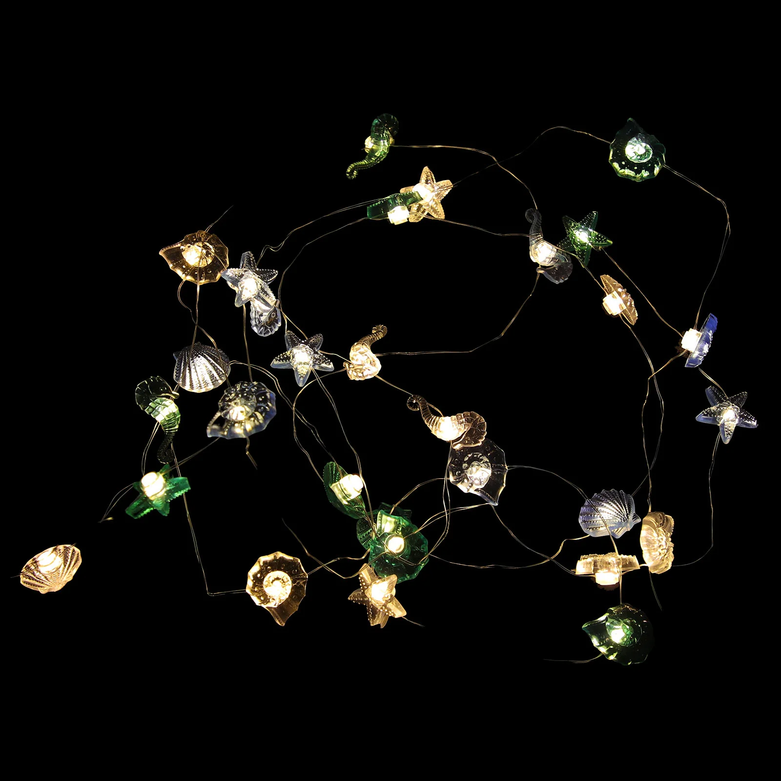 شل الإضاءة سلسلة زينة الشاطئ لأضواء المنزل تعمل قذائف البحر الترتر LED #1