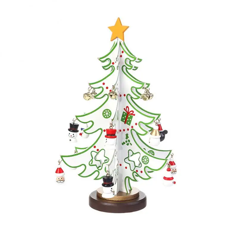 Christmas Tree Decorations Plywood Wooden Christmas Tree DIY Hand-Assembled Three-piece Pair Of Fork Tree Window Decoration Orna