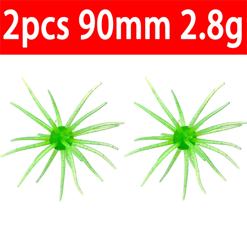 1-2 Stück 10cm 9g TPE Seeigel-Weichköder Silikon-Angelköder für Brassen, Mandarinenbarsch, Tilapia, Forelle, Seebarsch – Detail 9