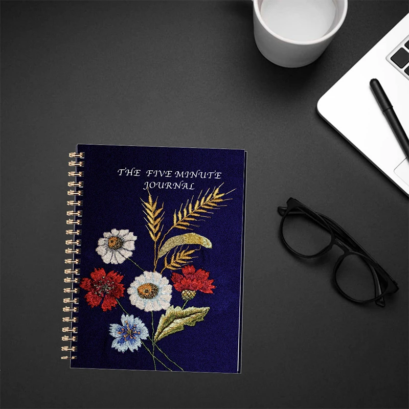 5-Minute Gratitude Journal Affirmation Notebook A5 Flower Prints Daily Journal Women Daily Affirmation Effective Notebook