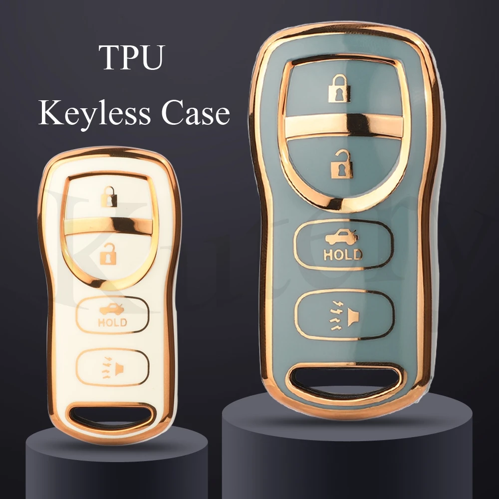 Jingyuqin 4BTN Soft TPU Car Remote Control Key Case For Nissan 350Z Maxima Sentra Armada Titan Kicks Murano Accessories