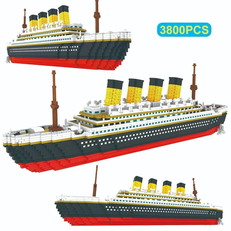 

Titanic Model Cruise Ship 3D Mini Building Blocks Boat Mini Assemble Bricks Model Toys Desktop Decoration Gifts for Children