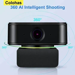 Webcam USB P2P avec suivi automatique, appareil photo numérique vidéo pour diffusion en ligne Fuchsia Boardcast, 1080P, résistant à 360, AI Face Follow, 2MP Free Drive