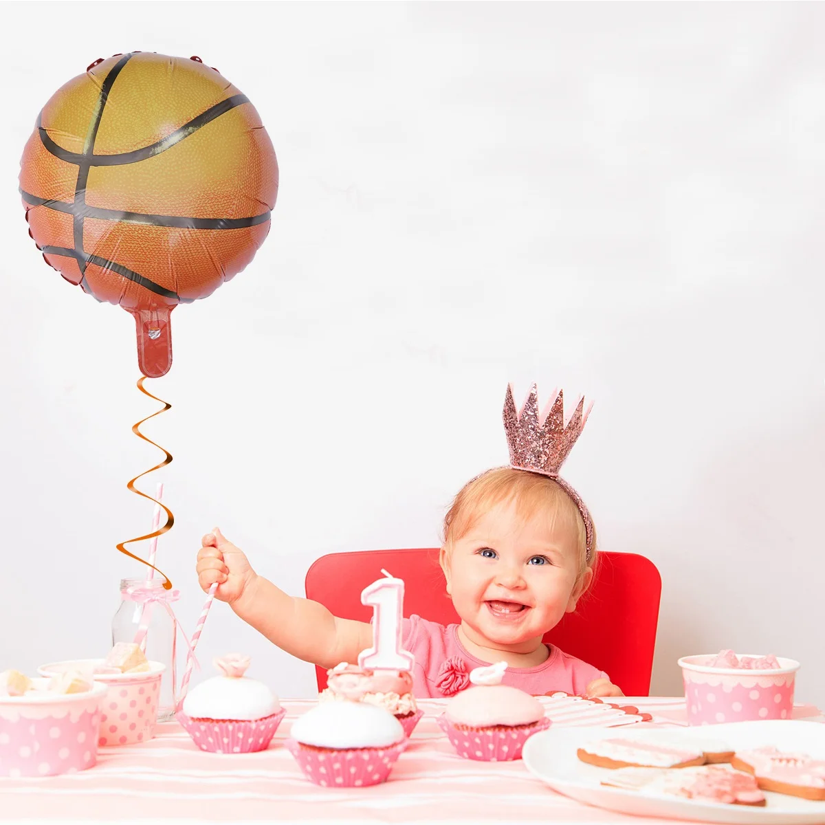 

12 PCS Balloons Decorative Basketball Shape Aluminum Birthday Aluminium Foil Party