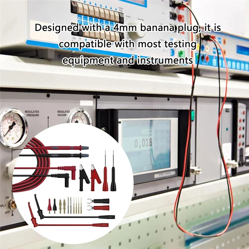 AS60-General Brand Test Probes With Banana Plugs And Interchangeable Tips For Electrical Current And Resistance Testing Measurem