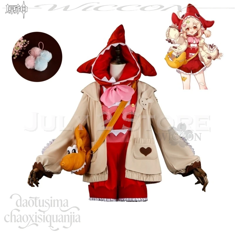 

Новинка от July 2 Store: Костюм Клее, милый красный пушистый костюм акулы, шапка, сумка, очаровательные парики в стиле Лолита, для Хэллоуина, косплея, аниме и игр.
