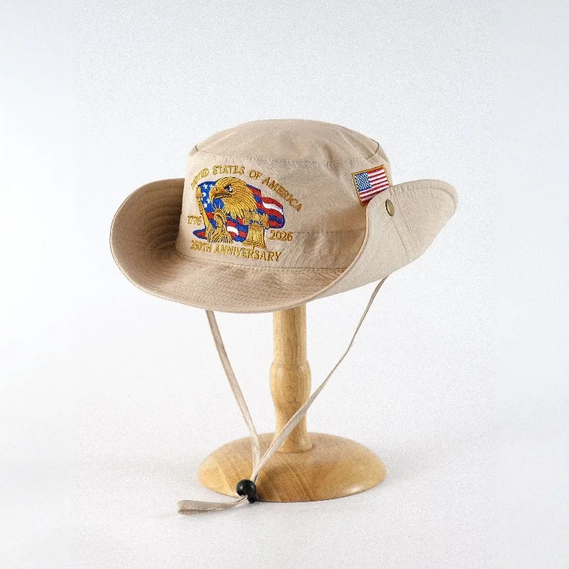 

Панама с вышивкой флага и орла к 250-летию Америки, защита от УФ-излучения, патриотический сувенир