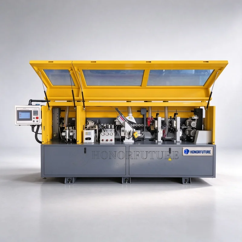 Industrial Automatic Edge Banding Machine for Furniture Factory with Pre Milling End Cutting Fine Trimming for MDF Board